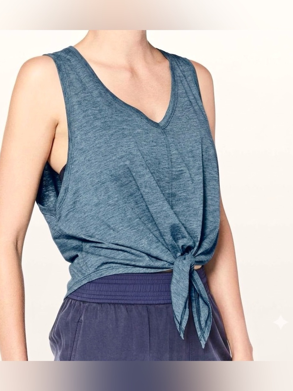 Lululemon Knot Gonna Fly Front Tie Tank Top - Heathered Blue